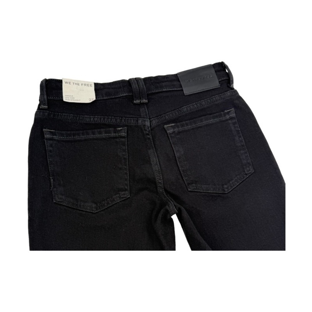 WE THE FREE NEW 27 Oracle Low Rise Slim Straight Jeans Black Denim Streetwear